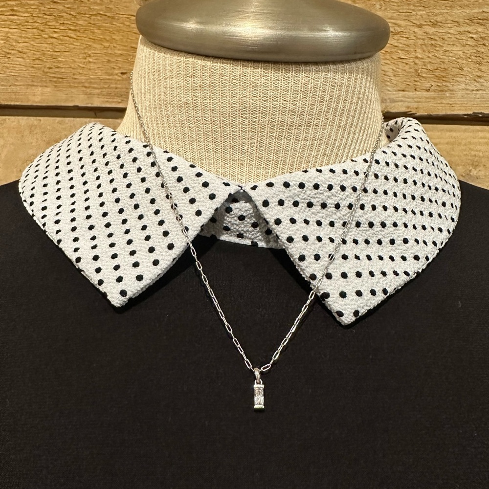 Kendra Scott Silver Necklace CZ Pendant